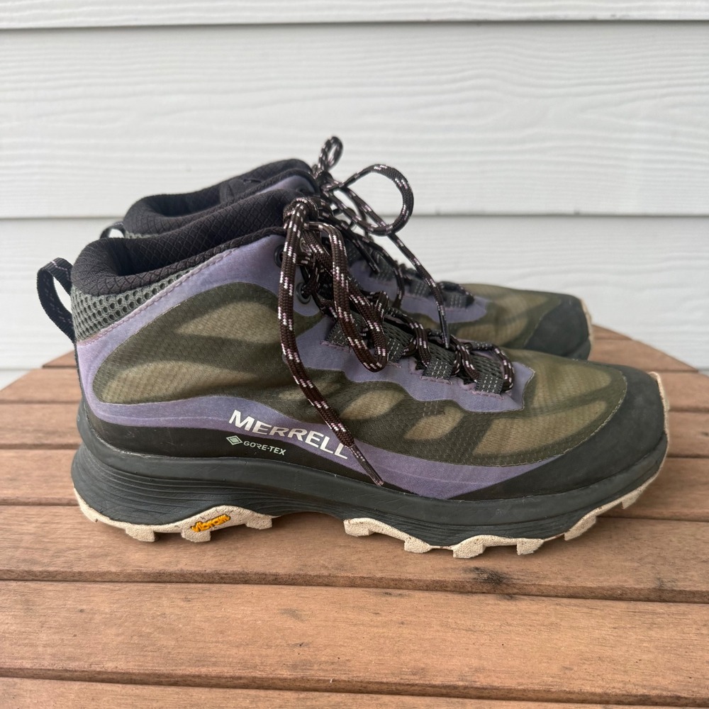 Merrell Moab Speed Mid GTX Womens Hiking Boots Olive Purple J135416 Size 7.5